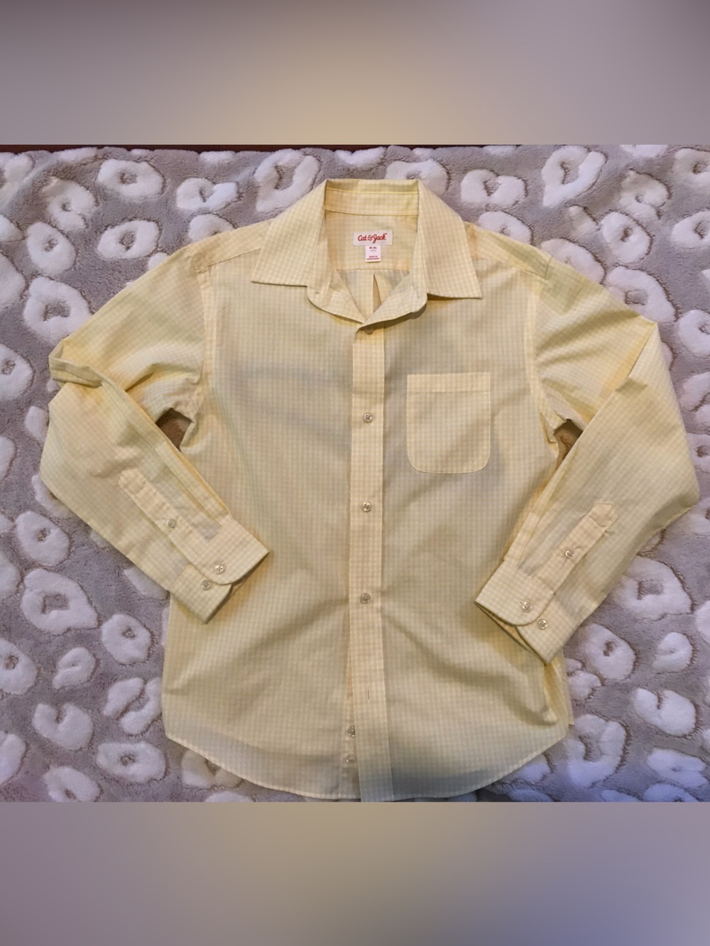 Cat & Jack Light Yellow Boys' Long-Sleeve Button-Down Shirt